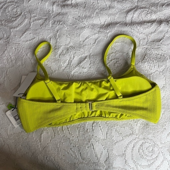 Sanctuary Sandbar Solids Seamed Bralette BikiniTop Women's Grellow Clasp Back - Picture 4 of 6